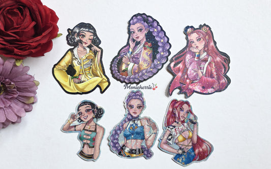 Kpop Demon Hunters - Huntrix - Holographic Stickers