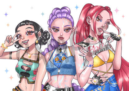 Kpop Demon Hunters - Huntrix - Holographic Stickers