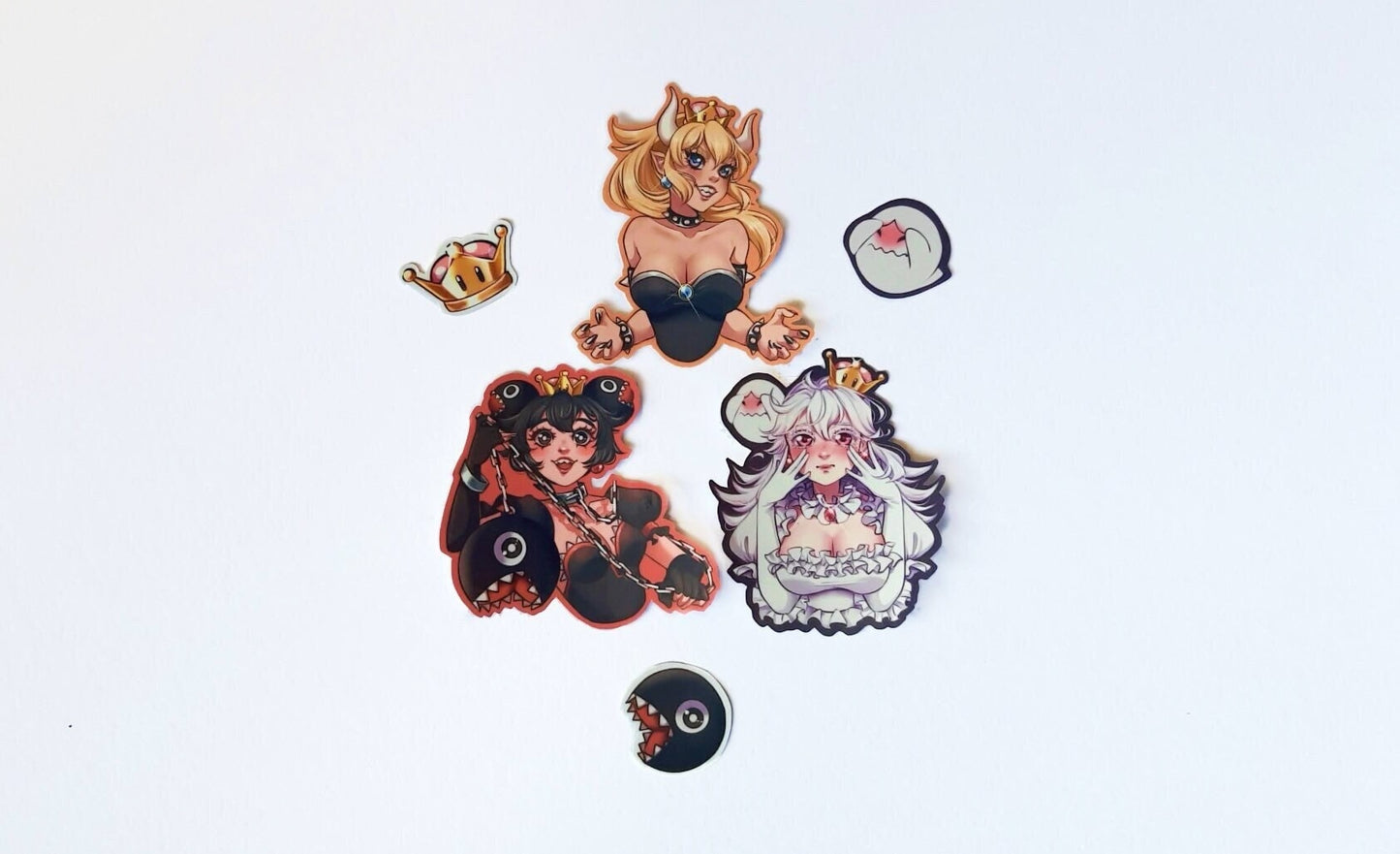 Bowsette, Boosette & Chompette Stickers