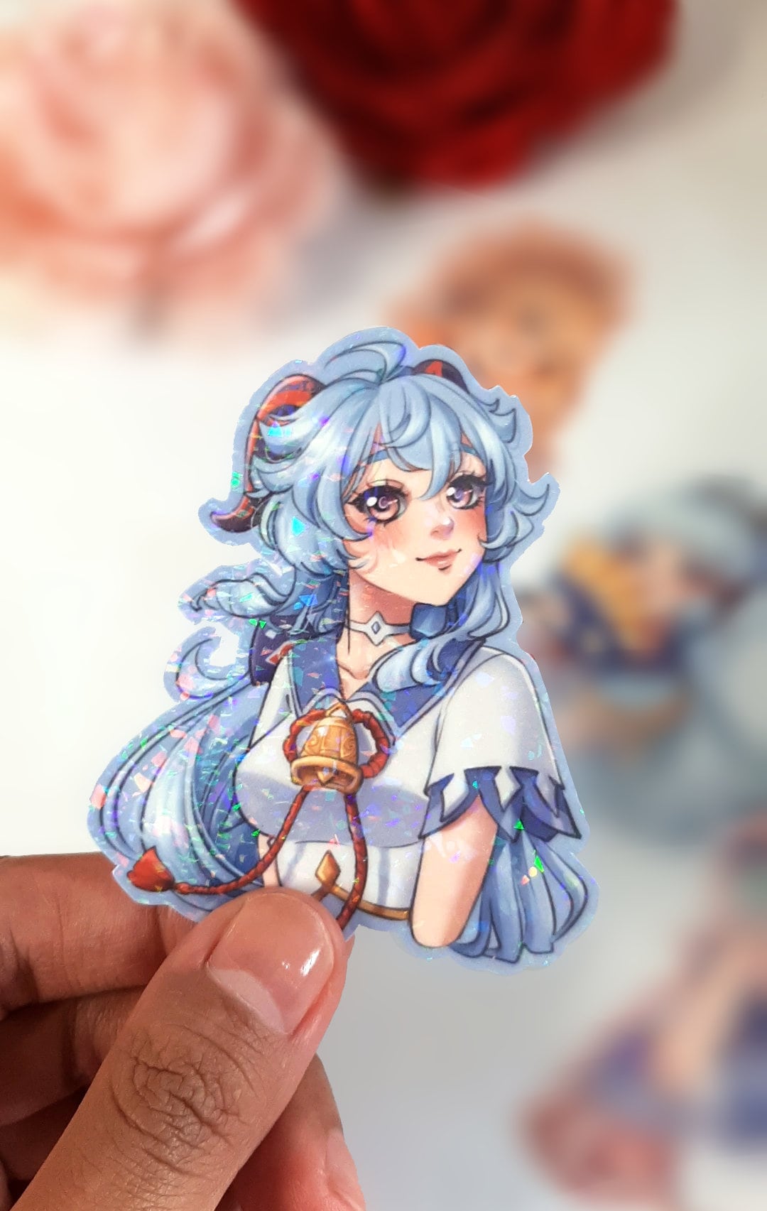 Genshin Impact Holographic Sticker Set | School uniform ver.