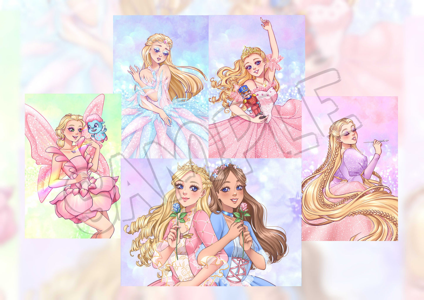 Barbie Doll Princess and Fairy Movie Prints