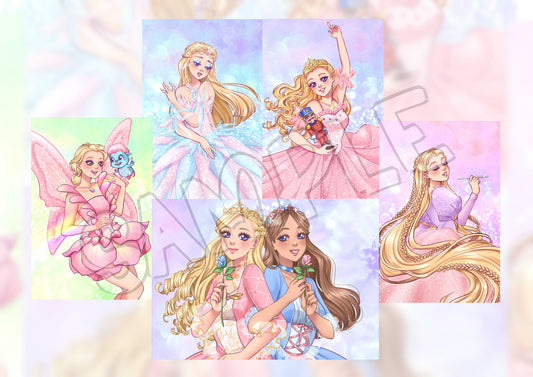Barbie Doll Princess and Fairy Movie Prints