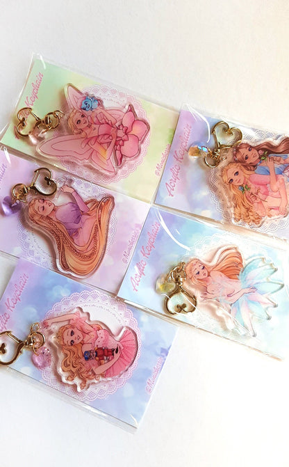 Barbie Doll Princess and Fairy Movie Keychains