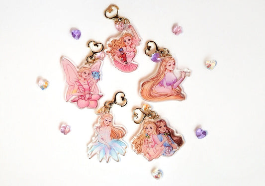 Barbie Doll Princess and Fairy Movie Keychains