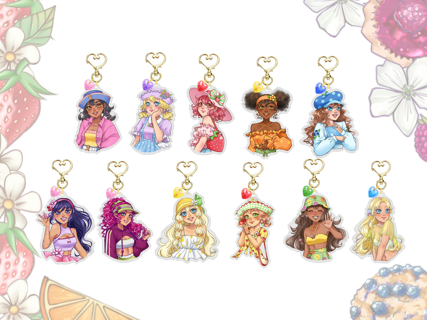 Fruit Girls Acrylic Keychains