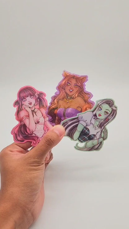 Monster Girls Holographic Stickers